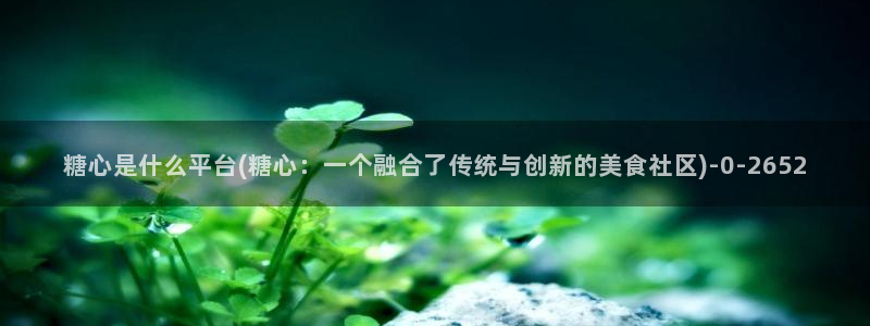 糖心vlogcom：糖心是什么平台(糖心：一个融合了传统与创新的美食社区)